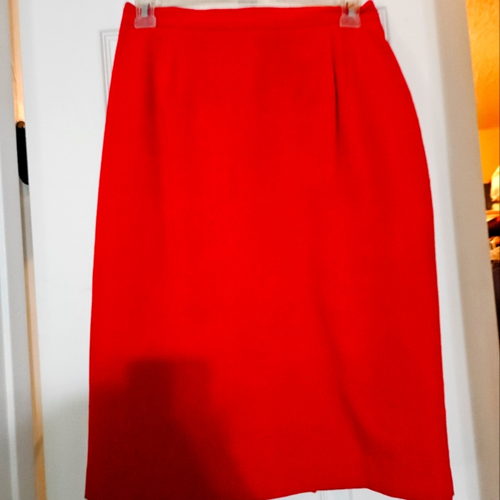 Red pencil skirt